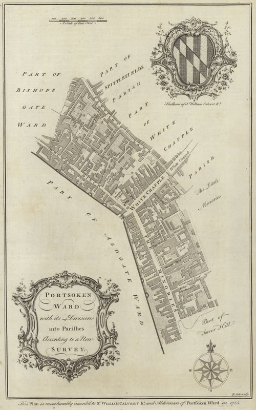 Kort over Portsoken Ward, London af English School