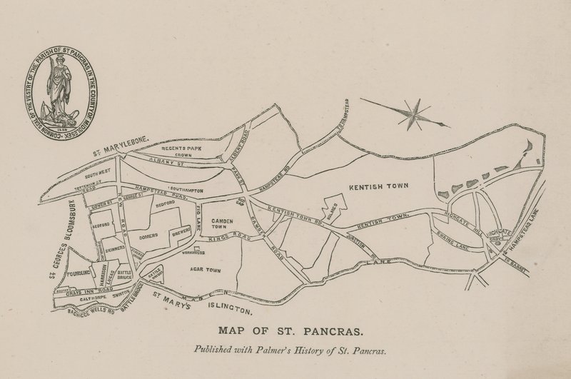 Kort over St Pancras af English School