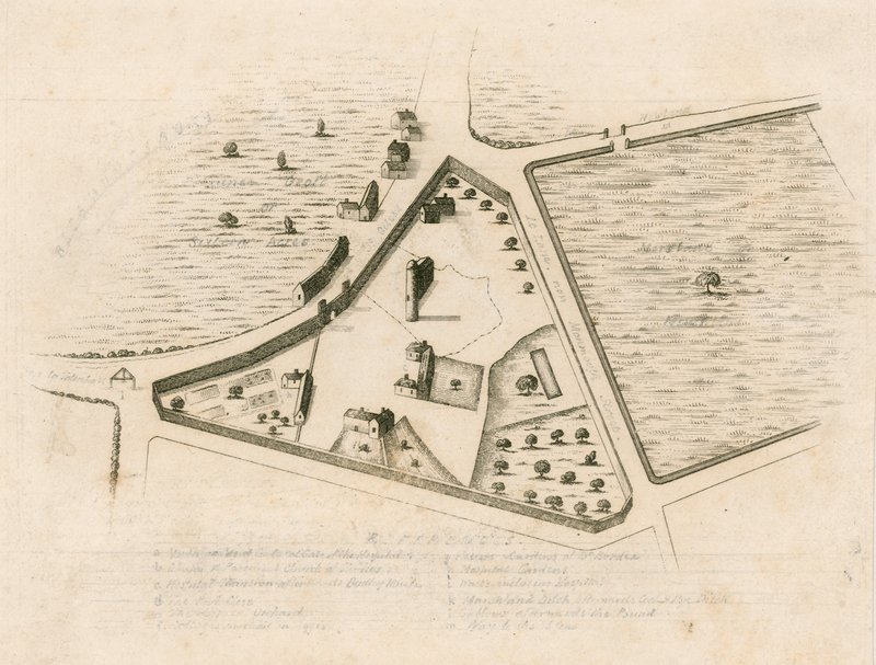 Kort over sognet St Giles in the Fields, London af English School