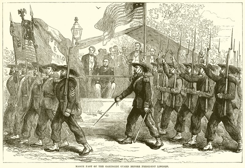 Marts forbi Garibaldi Guard før præsident Lincoln af English School