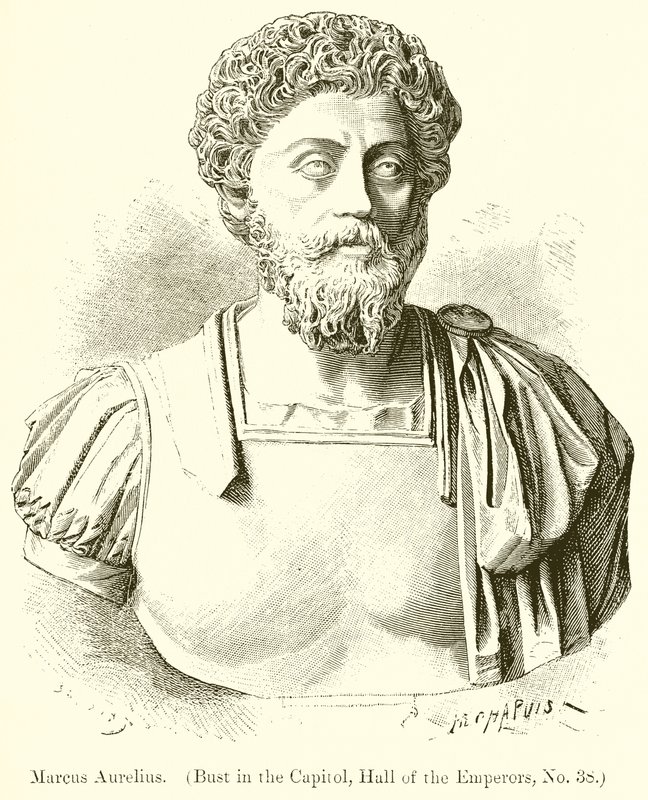 Marcus Aurelius. (Buste i hovedstaden, kejsernes sal, nr. 38) af English School