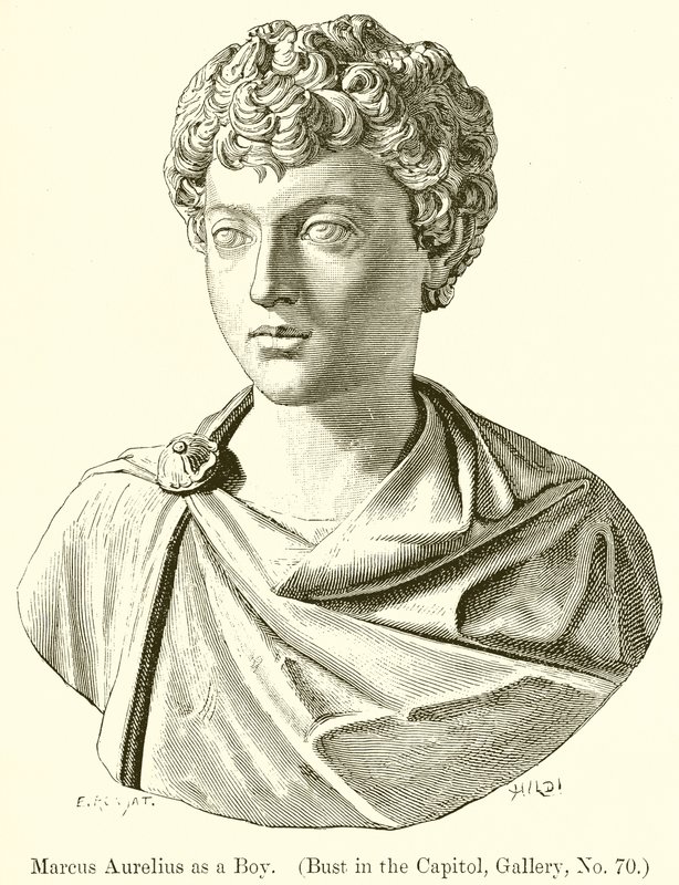 Marcus Aurelius som dreng. (Buste i Capitol, Galleri, nr. 70) af English School