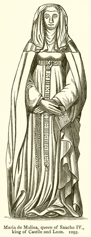 Maria de Molina, dronning af Sancho IV, konge af Castilien og Leon. 1295 af English School