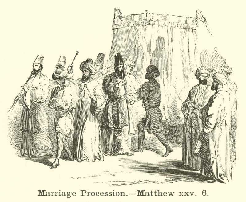 Ægteskabsoptog, Matthew, xxv, 6 af English School