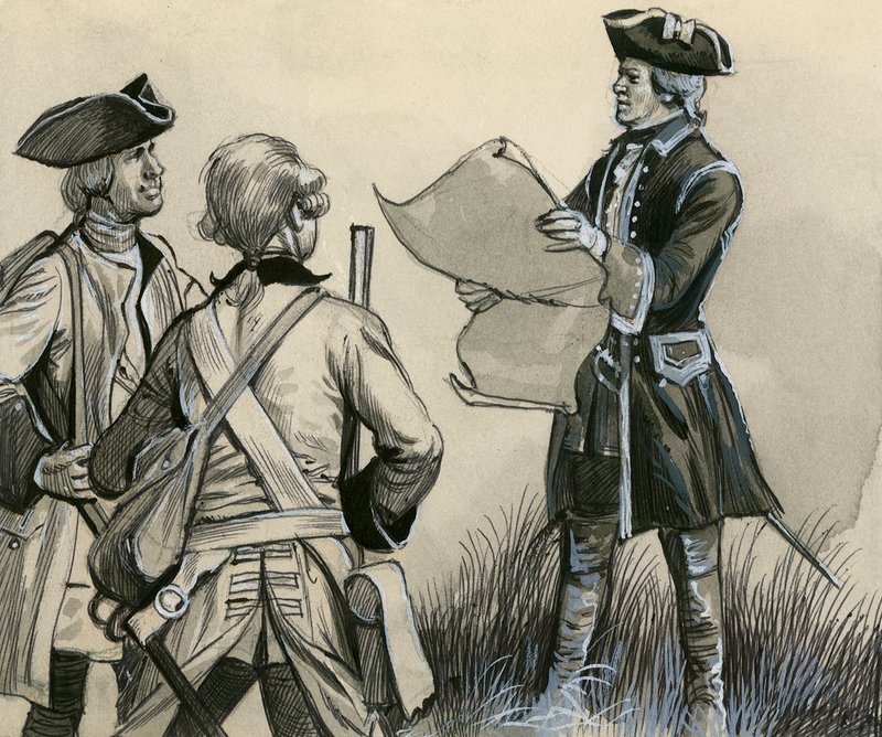 Marshal de Saxe med fransk infanteri af English School