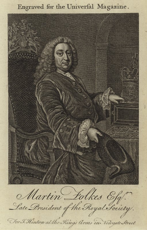 Martin Folkes Esquire, afdøde præsident for Royal Society af English School