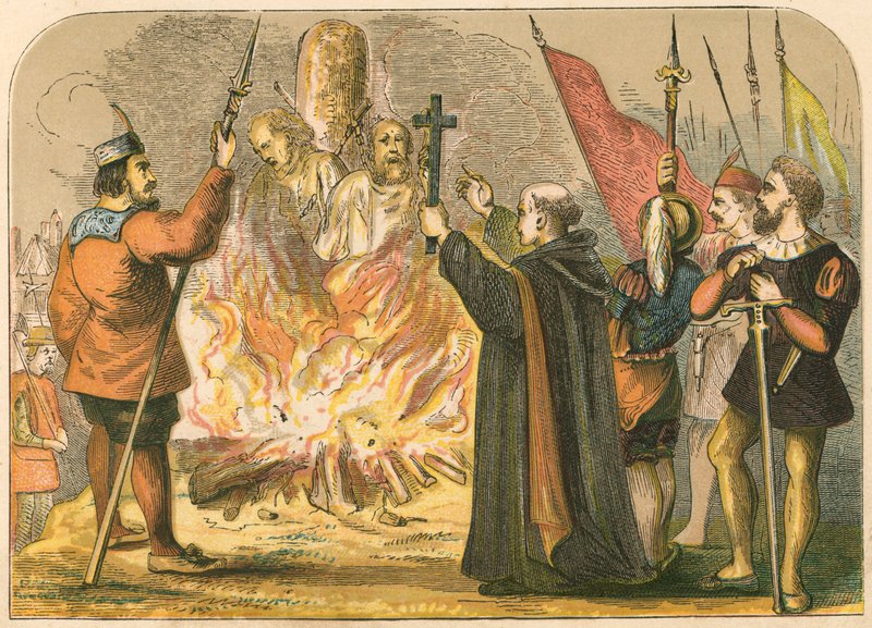 Ridley og Latimers martyrium af English School