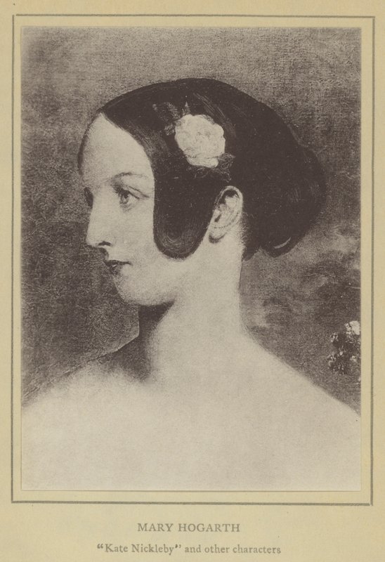 Mary Hogarth, Kate Nickleby og andre figurer (litografi) af English School
