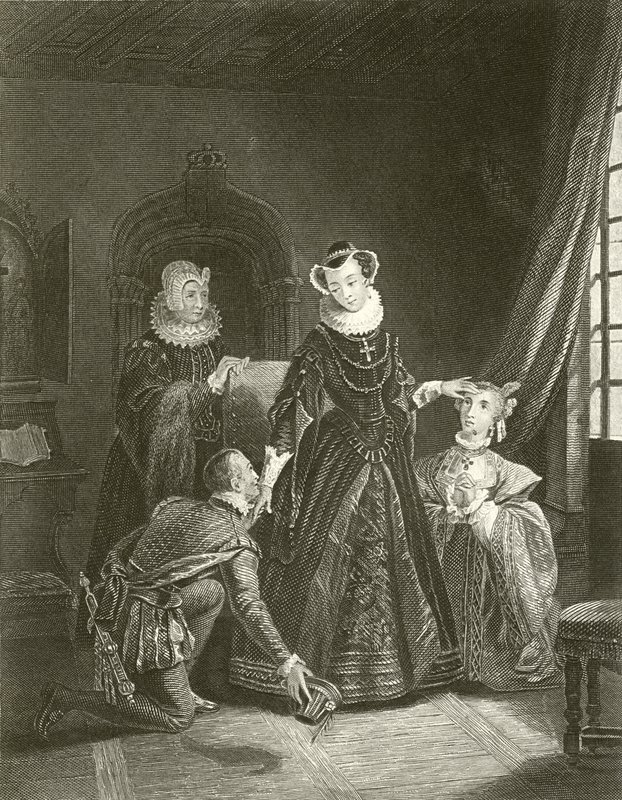 Mary Queen of Scots i Lochleven Slot af English School