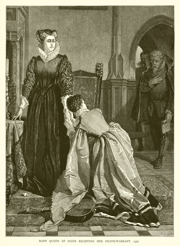 Mary Queen of Scots modtager sin dødskendelse, 1557 af English School