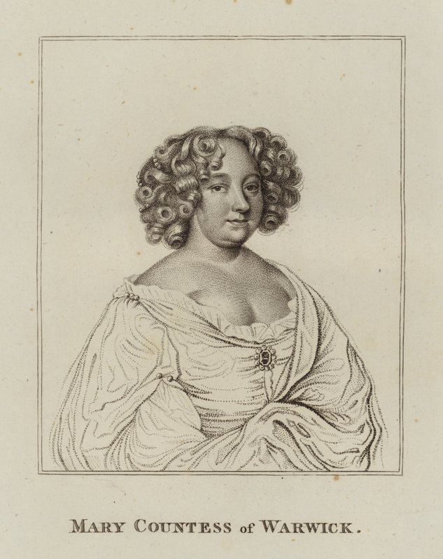 Mary Rich, grevinde af Warwick (gravering) af English School