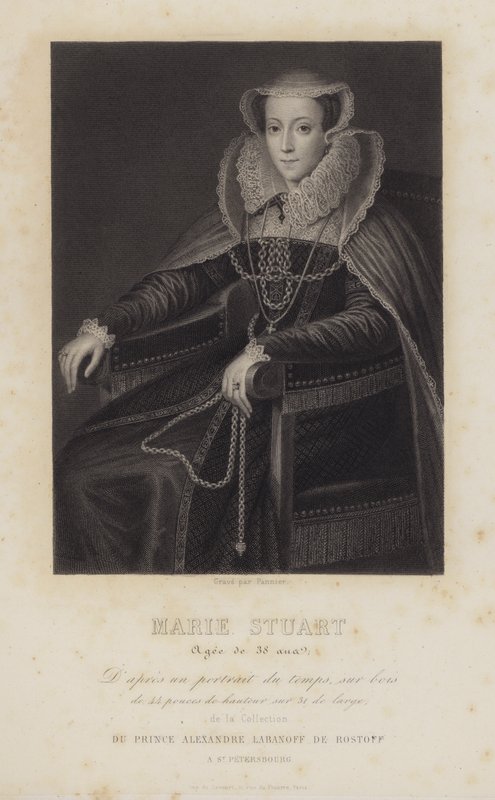 Maria Stuart, dronning af Skotland, 38 år gammel (kobberstik) af English School