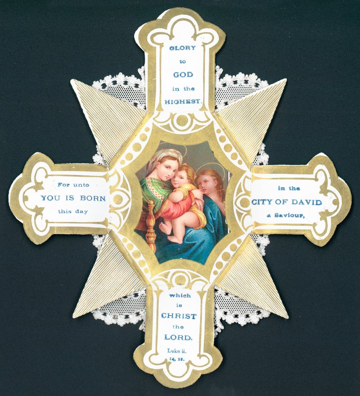 Maria og Jesusbarnet, julekort af English School