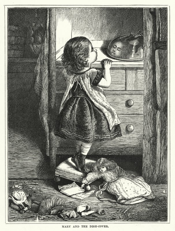 Maria og tallerkenovertrækket (kobberstik) af English School