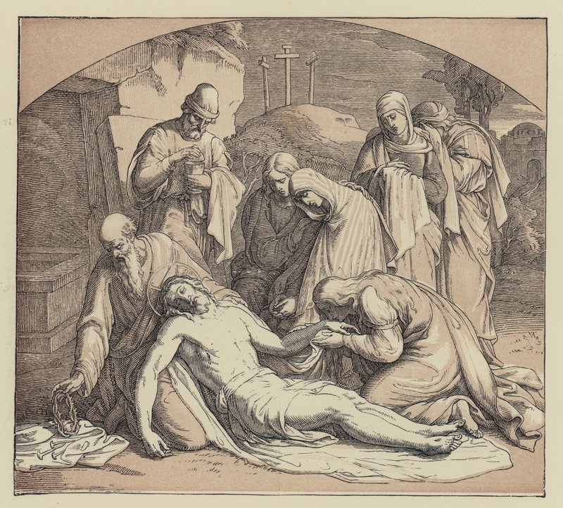 Maria ved graven (kobberstik) af English School
