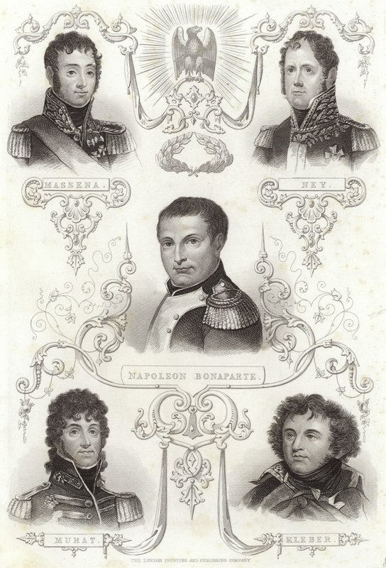 Massena, Ney, Napoleon Bonaparte, Murat og Kleber af English School