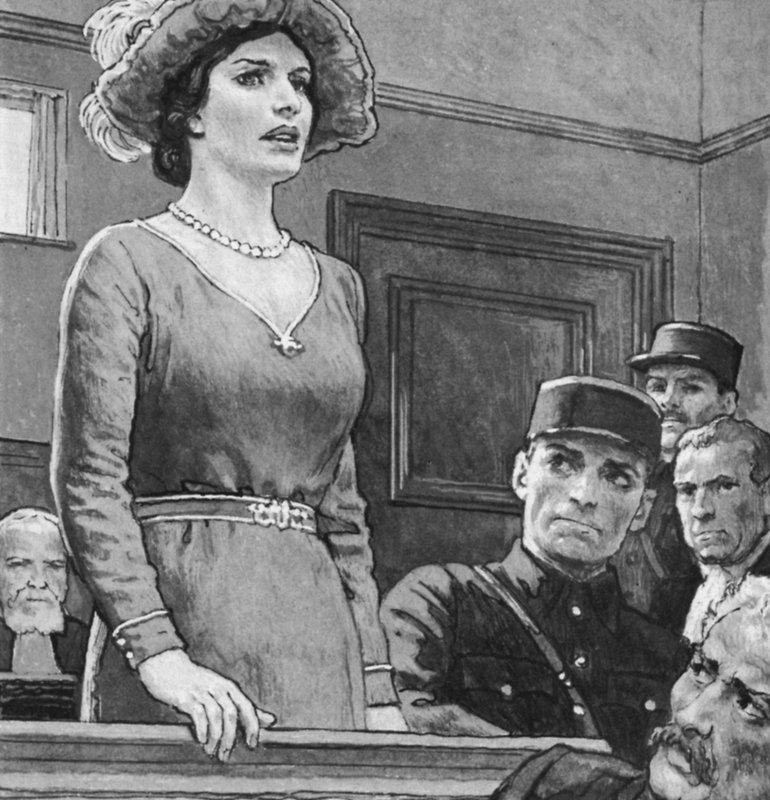 Mata Hari, for retten (litho) af English School