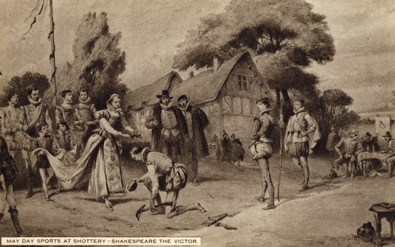 May Day Sports at Shottery, William Shakespeare sejrherren (litho) af English School