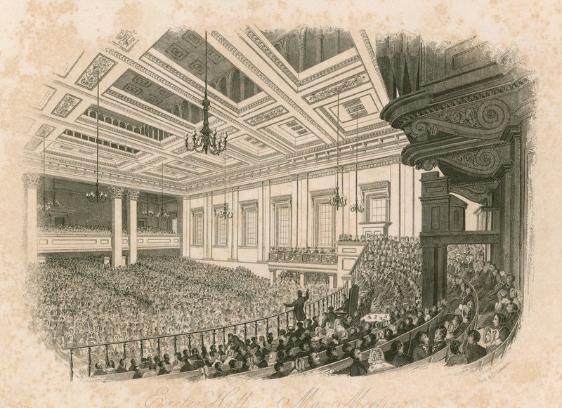 maj møde i Exeter Hall, Strand, London af English School