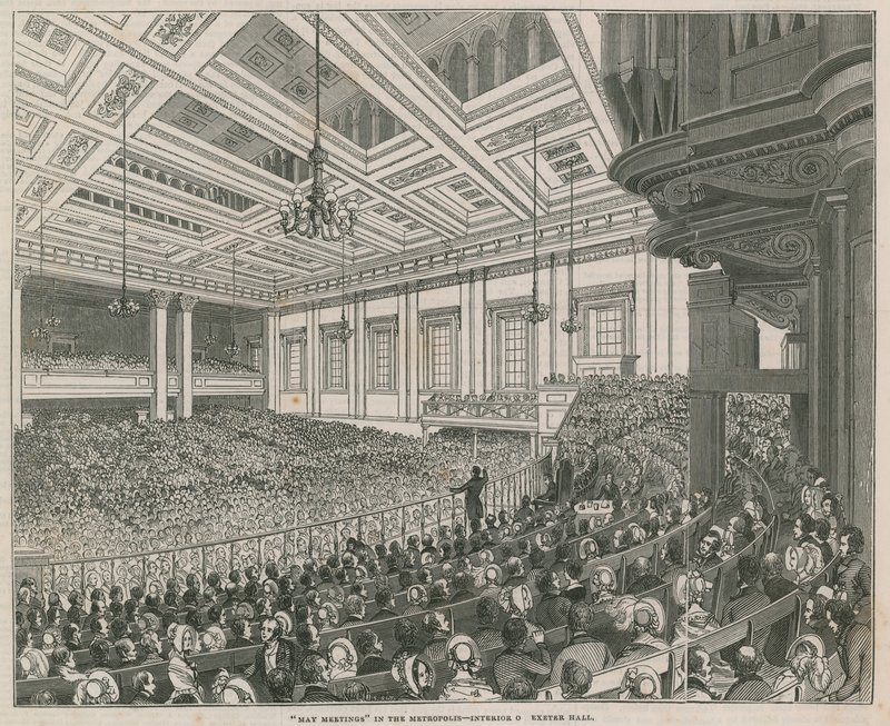 maj-møder i Metropolis, indre af Exeter Hall af English School