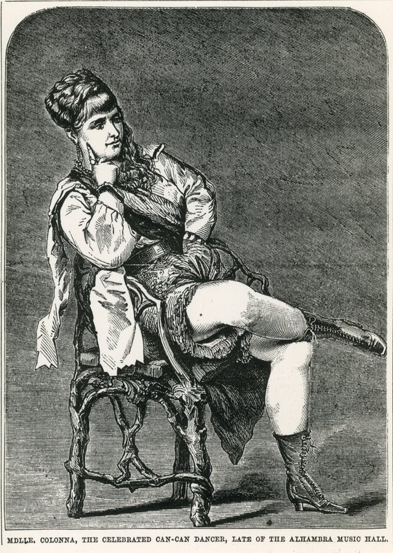 Mdlle Colonna, den berømte can-can danser, sent fra Alhambra Music Hall, London af English School