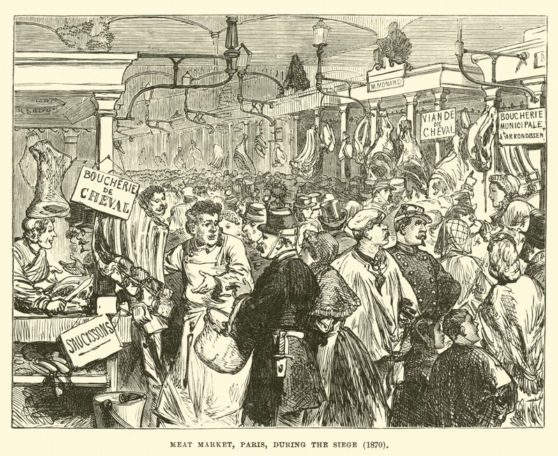 Kødmarked, Paris, under belejringen, 1870 af English School