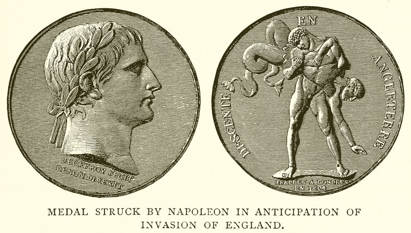 Medalje slået af Napoleon i forventning om invasion af England af English School