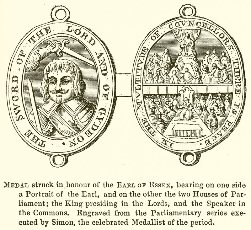Medalje udvundet til ære for jarlen af Essex af English School