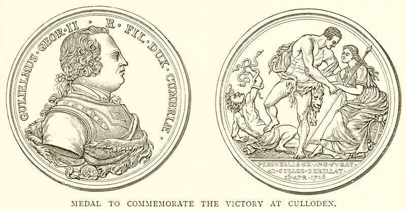 Medalje til minde om sejren ved Culloden af English School