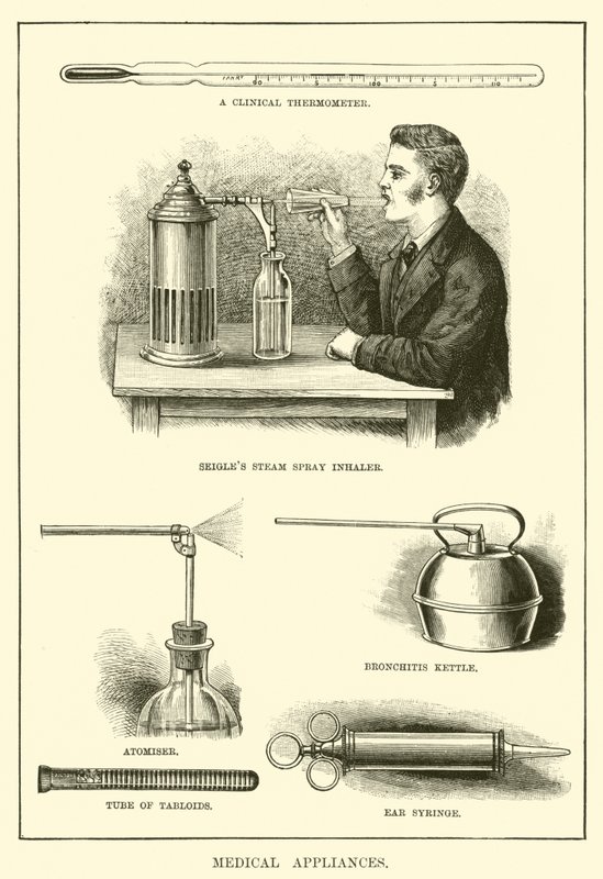Medicinske apparater (gravering) af English School