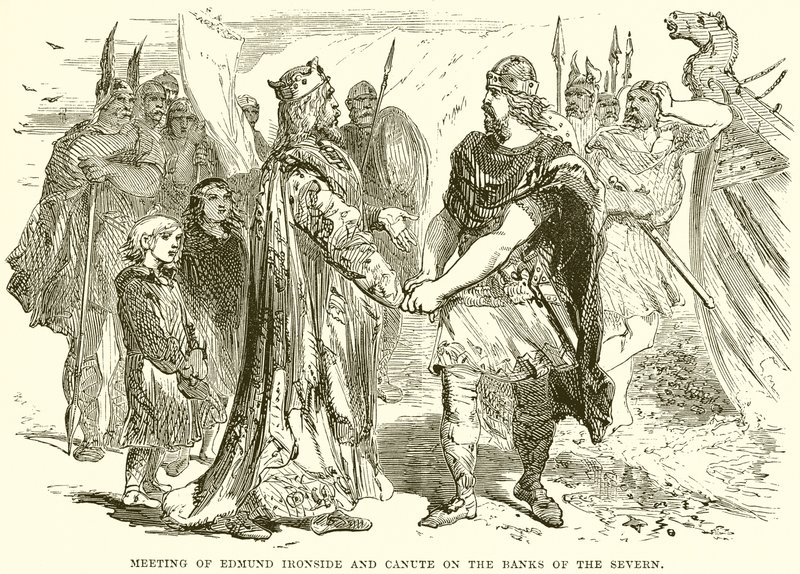 Møde mellem Edmund Ironside og Knud på bredden af Severn af English School