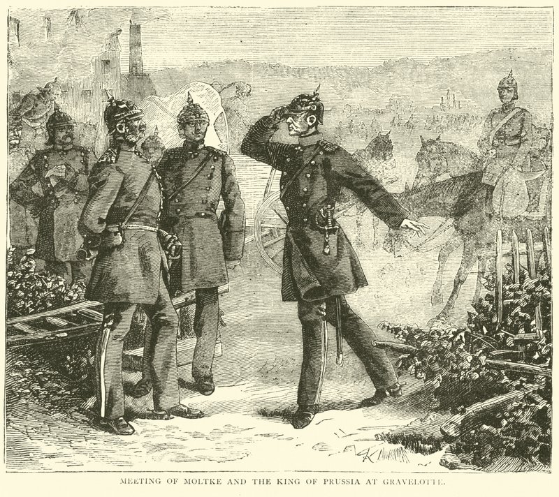 Møde mellem Moltke og Kongen af Preussen på Gravelotte, august 1870 af English School