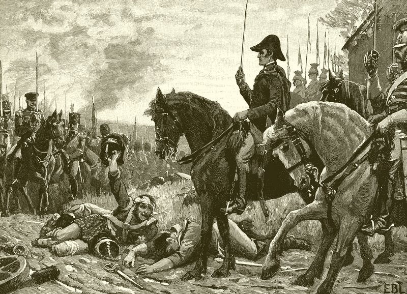 Møde mellem Wellington og Blucher efter slaget ved Waterloo af English School