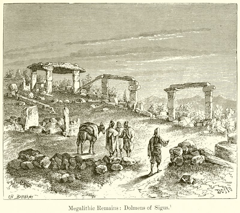 Megalitiske rester: Dolmens of Sigus af English School