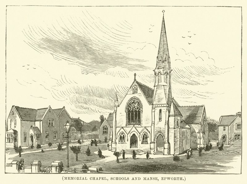 Memorial Chapel, Schools and Manse, Epworth (gravering) af English School