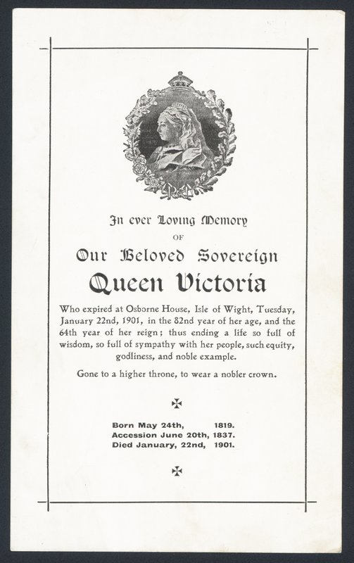 Mindekort for dronning Victoria af English School