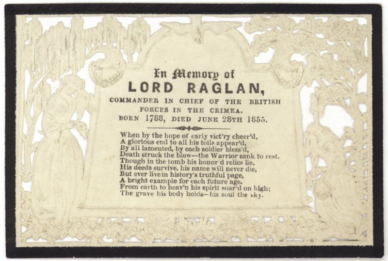 Mindekort til minde om Lord Raglan af English School