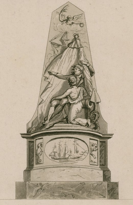 Mindesmærke for kaptajn Edward Cooke, Westminster Abbey, London af English School