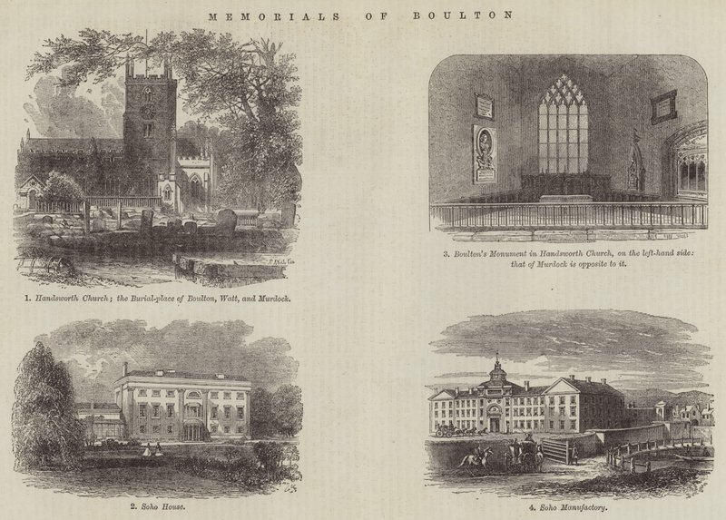Mindesmærker for Boulton (gravering) af English School