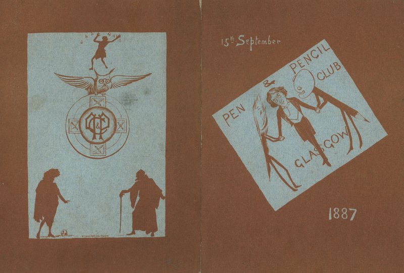 Menu til en banket til ære for Henry Irving, Pen and Pencil Club, Glasgow, 15. september 1887 af English School