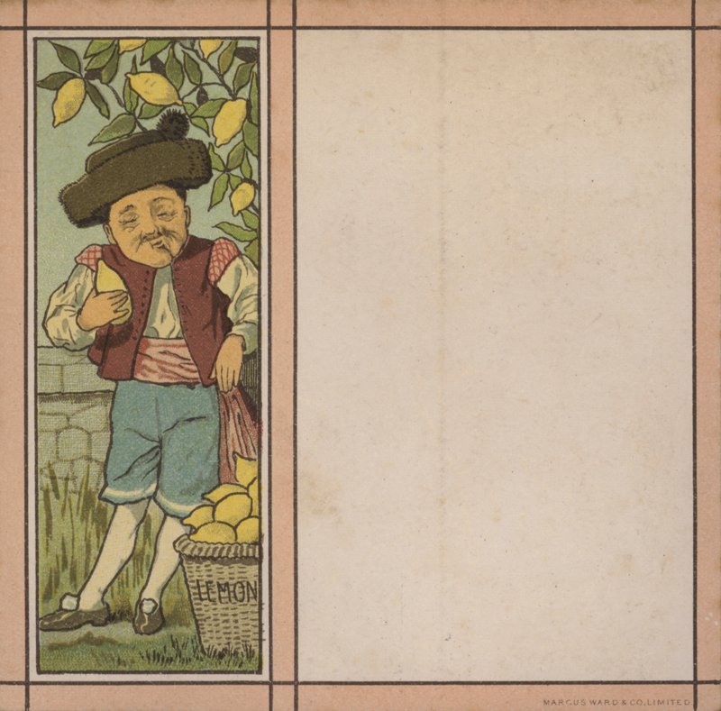 Menu illustration: Citron (farve litho) af English School