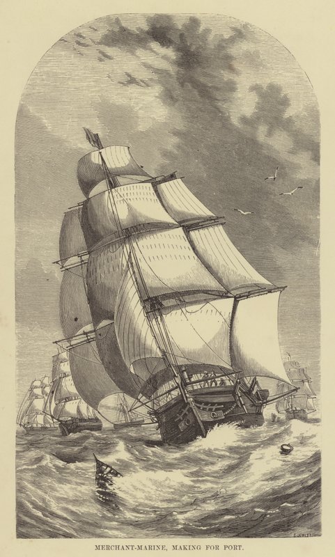 Merchant-Marine, gør for portvin (gravering) af English School