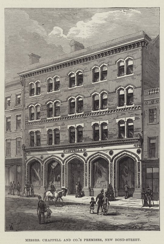 Messers Chappell og Companys lokaler, New Bond-Street (gravering) af English School