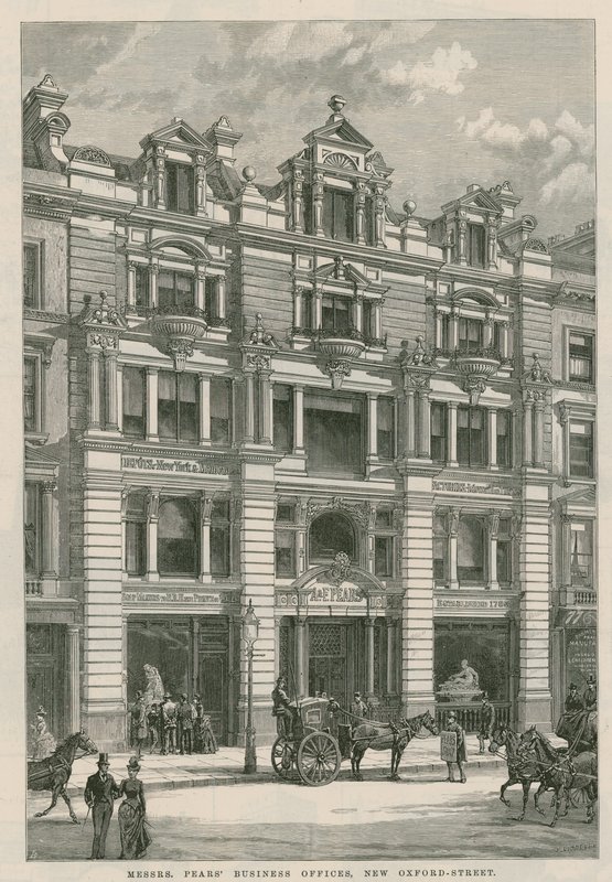 Mrs Pears forretningskontorer, New Oxford Street, London af English School