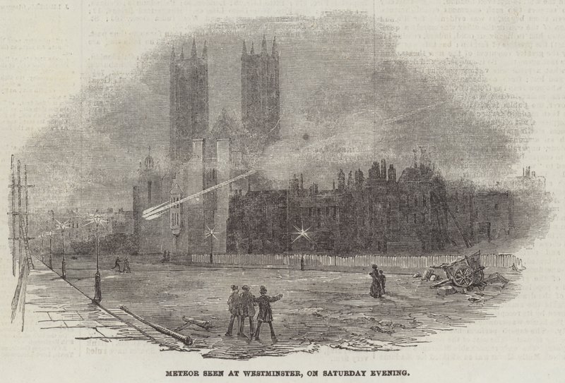 Meteor set i Westminster, lørdag aften (gravering) af English School