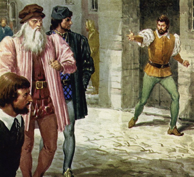 Michelangelo kunne ikke lide Leonardo da Vinci af English School