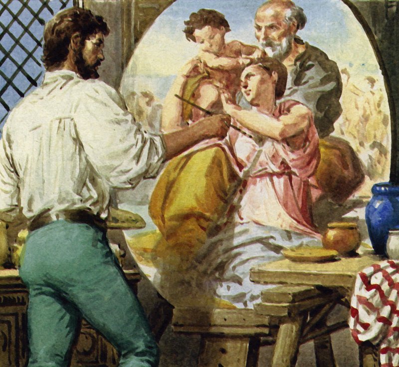 Michelangelo malede den hellige familie for en florentinsk adelsmand af English School