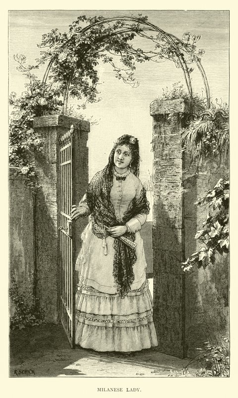 Milanese lady  af English School