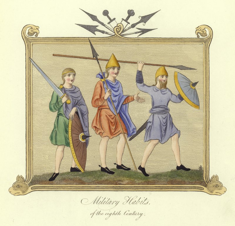 Militære dragter fra det 8. århundrede af English School