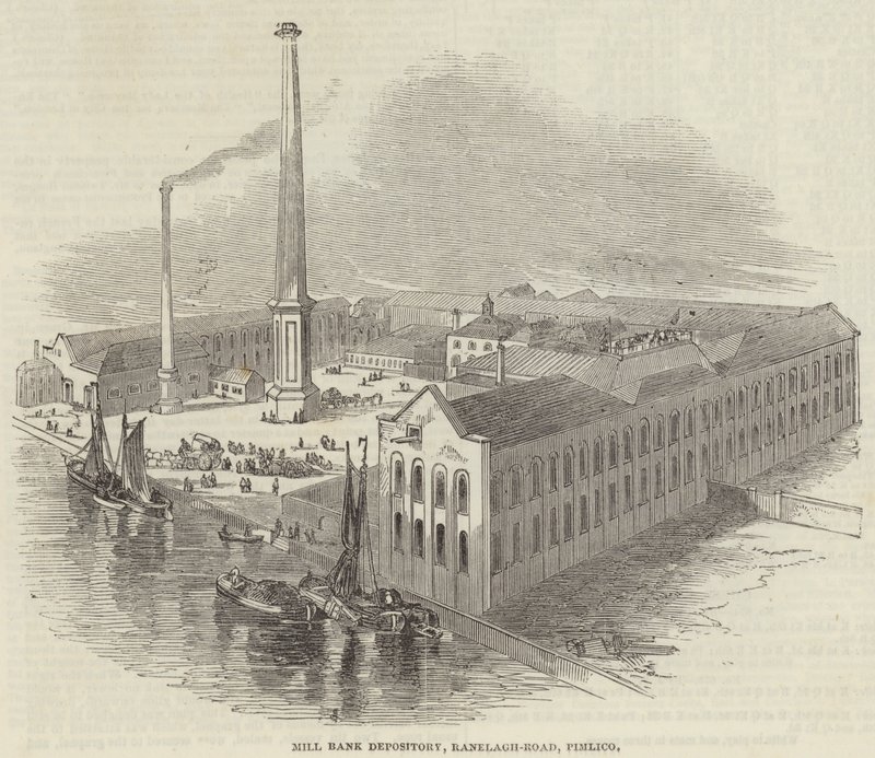 Mill Bank Depository, Ranelagh-Road, Pimlico (gravering) af English School